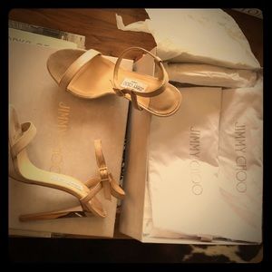 JIMMY CHOO Nude/Gold Strappy Jimmy Choo- Sexy